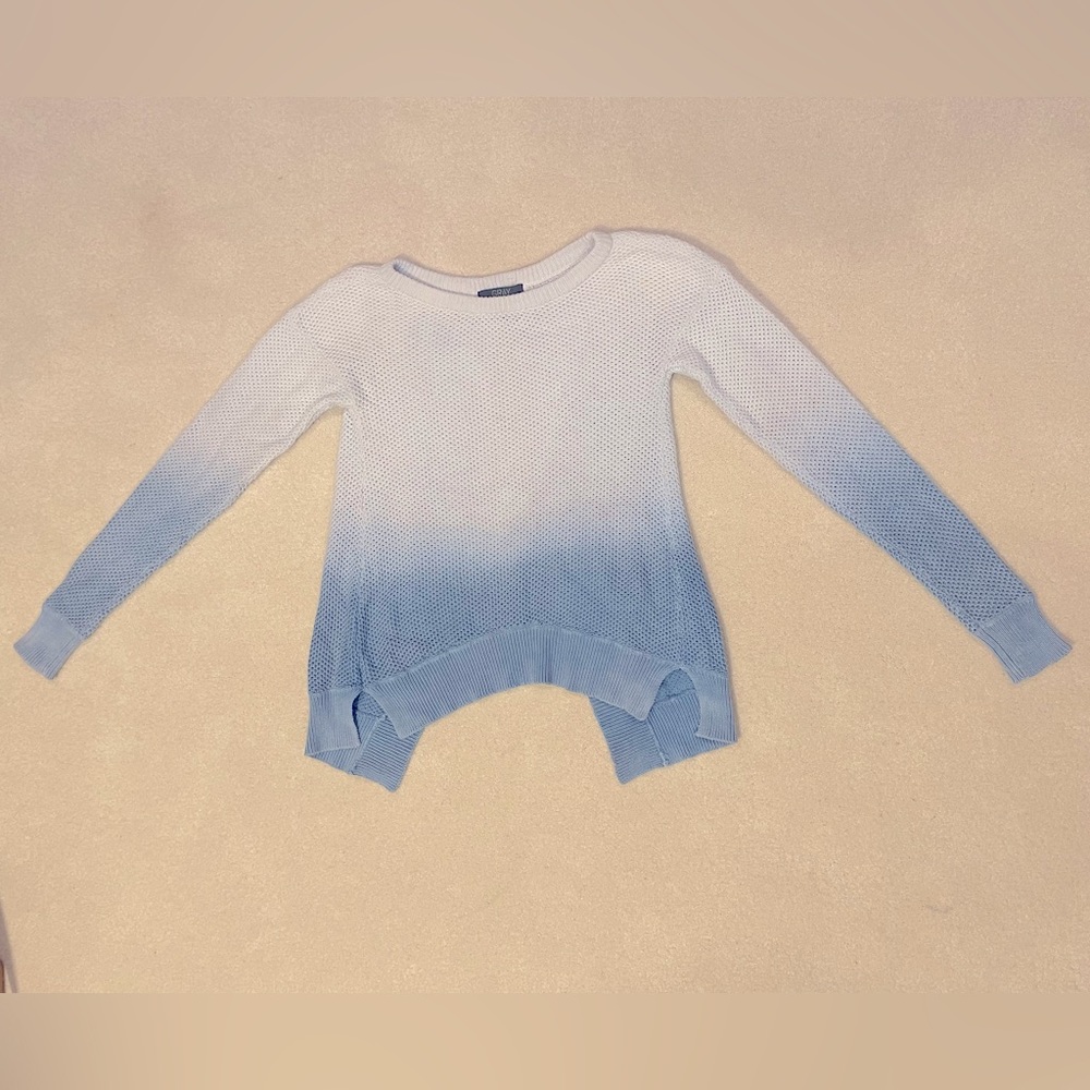 Light Blue & Grey Surplice-Back Sweater